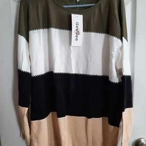 3x striped lightweight sweater